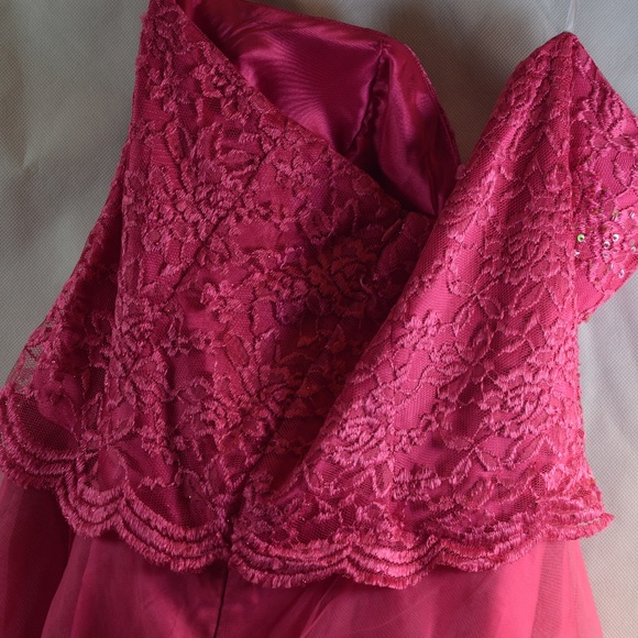 Strapless Sequin/Lace/ Netting Short Party Dress SZ XL Narianna - Picture 5 of 7